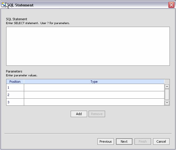 SQL Statement Dialog Box