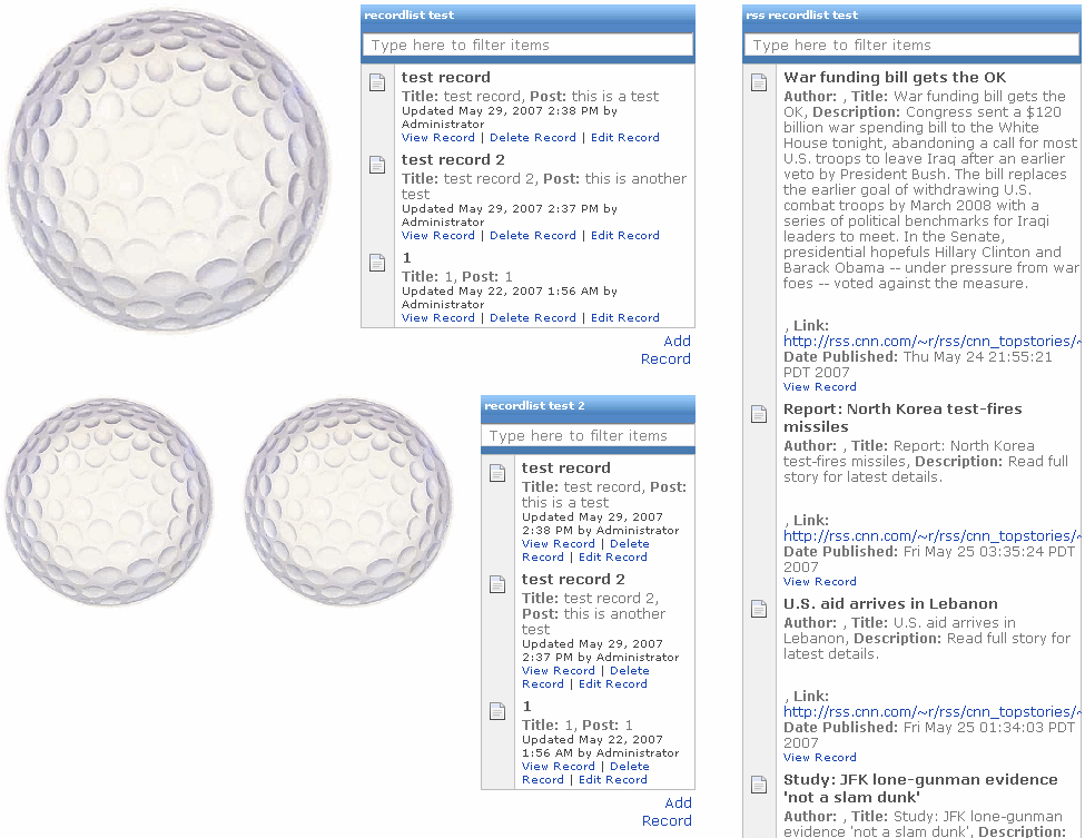 Example of how column layout affects component placement