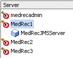 Assign MedRecJMSServer to MedRec1 server