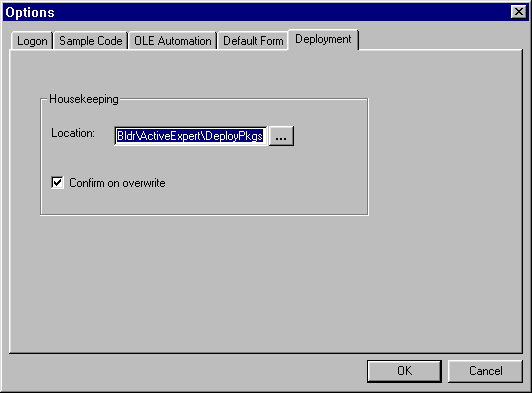 The following table explains the options available on the Deployment ...