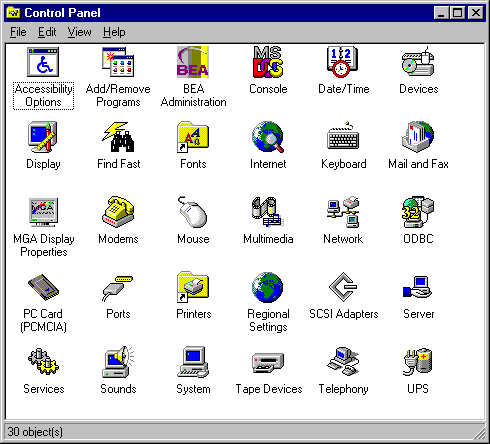 Microsoft Windows Control Panel