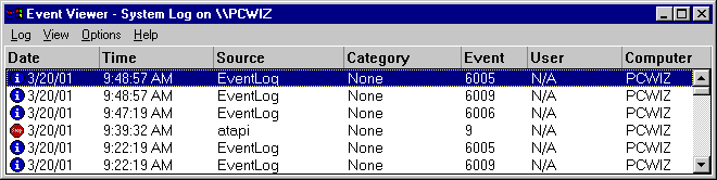 Event Viewer Window
