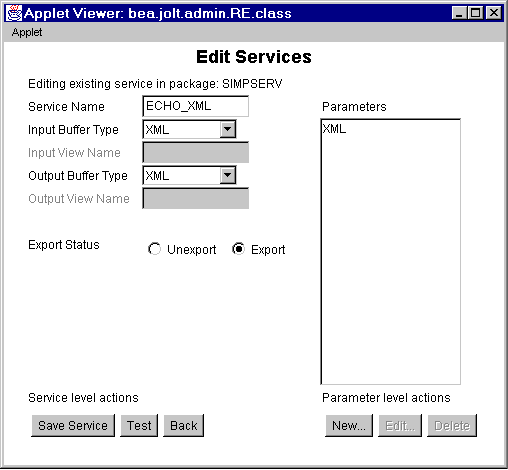 Repository Editor: Edit the XML Service