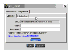 ASI_USERS Destination Configuration Page