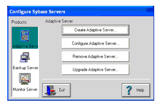 Configure Sybase Servers Screen