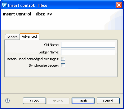 Insert TIBCO RV Control - Advanced Settings 