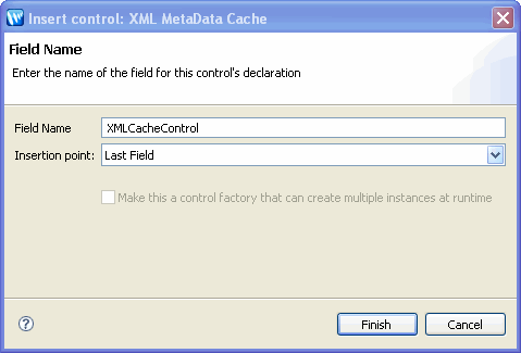 Insert control: XML MetaData Cache