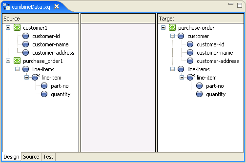 Design View of XQuery Transformation