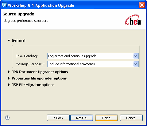 Setting the Upgrade Preferences 