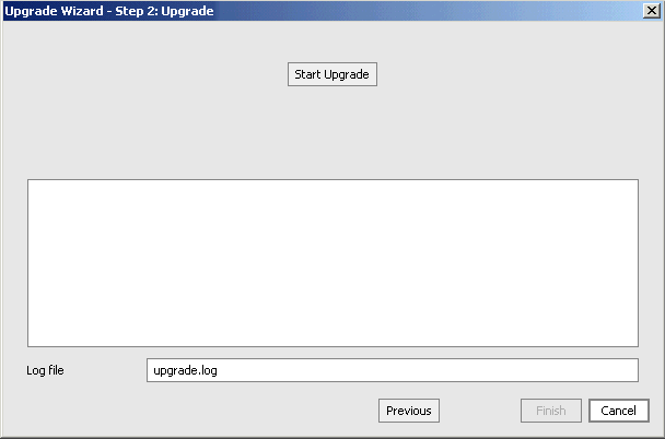 Upgrade Wizard - Step 2: Upgrade