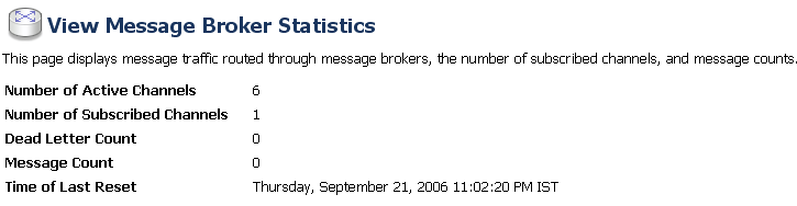 Message Broker Statistics Page