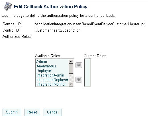 Edit Callback Authorization Policy