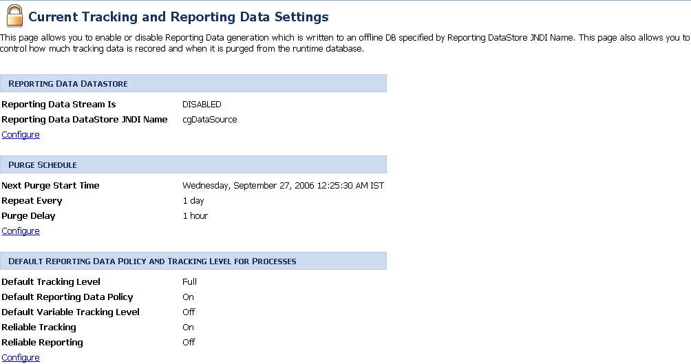 Current Tracking and Reporting Data Settings