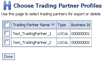 Choose Trading Partner Profiles