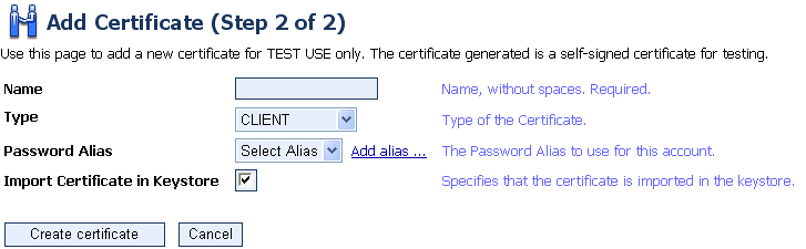 Add Certification - Step 2
