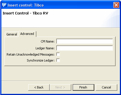 Insert TIBCO RV Control - Advanced Settings 