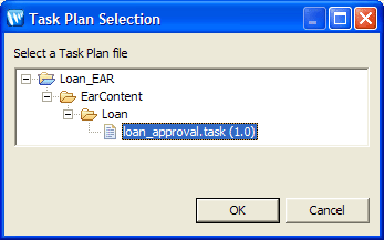 Selecting the Loan Approval Task Plan 