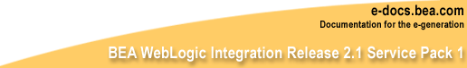 BEA 

WebLogic Integration Release 2.1 Service Pack 1