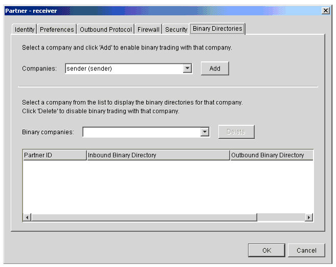 Partner Profile Window Binary Directories Tab