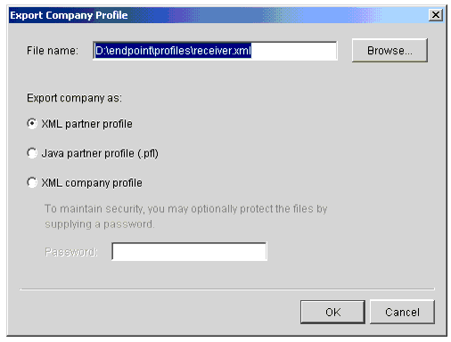 Export Company Profile Window