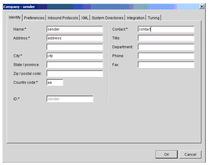 Company Profile Identity Tab