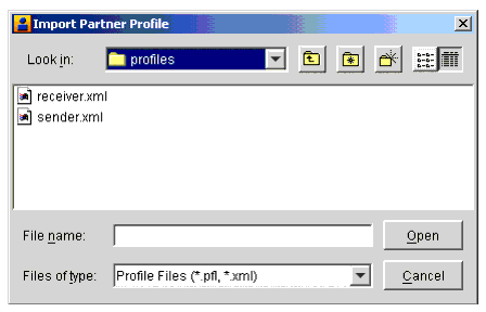 Import Partner Profile Dialog Box