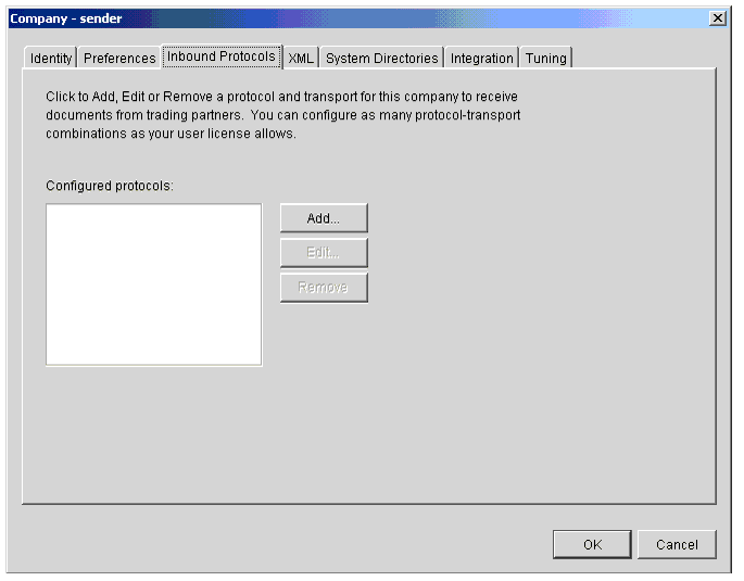 Company Profile Inbound Protocols Tab