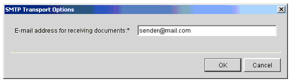 SMTP Transport Options Window