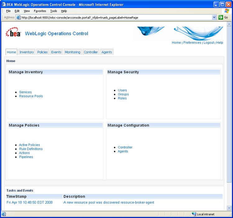 WLOC Administration Console