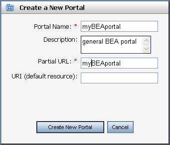 Create a New Portal Dialog in Administration Console