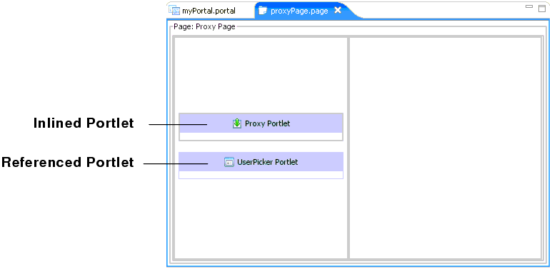 Inlined Portlet in the Portlet Editor