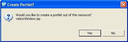Portlet Wizard Prompt Following Drag and Drop of a Resource