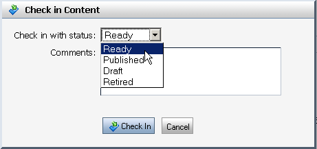 Changing Workflow Status when Checking In Content in the WebLogic Portal Administration Console