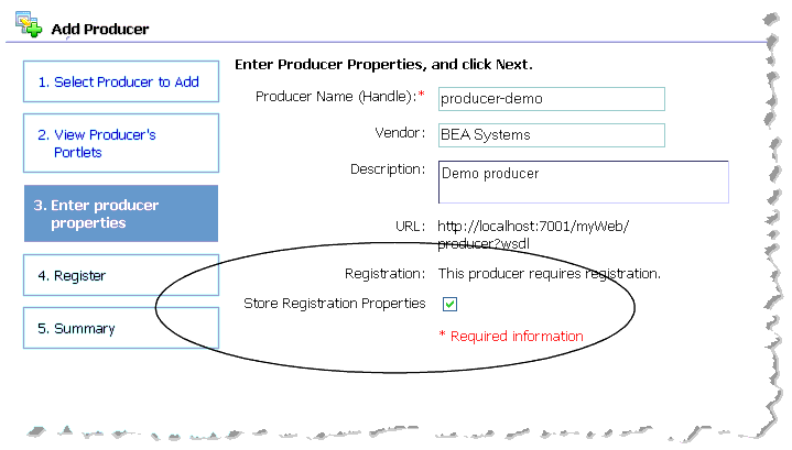 Store Registration Properties Option