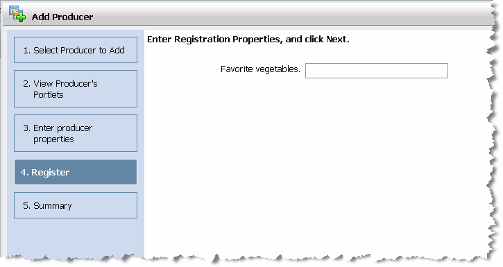 Enter Registration Properties (Sample) 