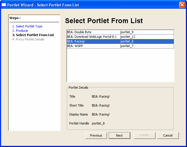 Select a Portlet on the Producer