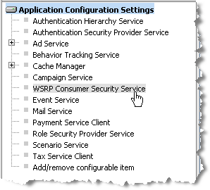 Selecting WSRP Consumer Security Service