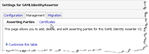Selecting the Certificates Tab
