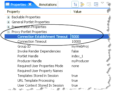 Setting Timeout Properties