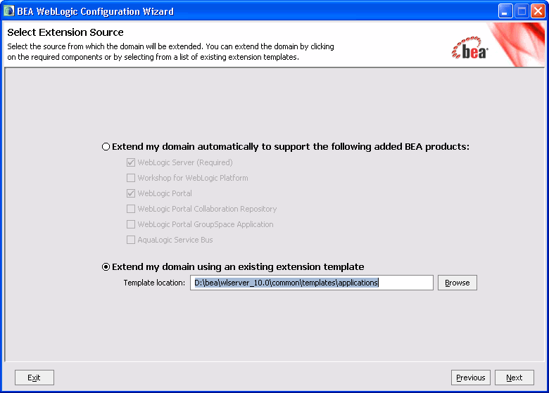 Select Extension Source