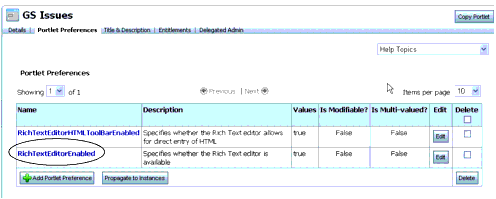 Click Edit to Change a Preference
