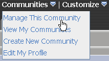 Choose Manage This Community
