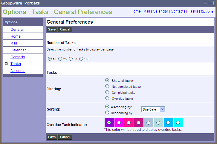 Task Preferences