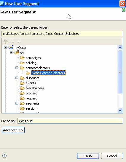 Create a New Content Selector