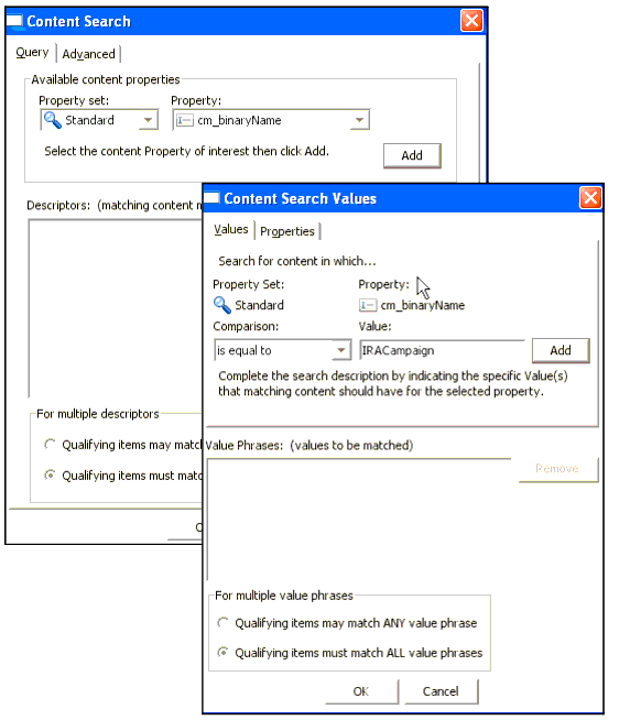 A Content Query that Retrieves a Binary File Called IRACampaign