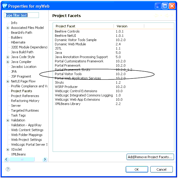 Project Facet List, Including Visitor Tools 