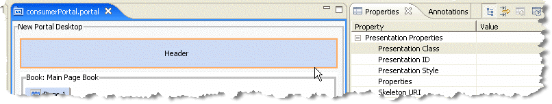 Portal Properties Example - Header Properties