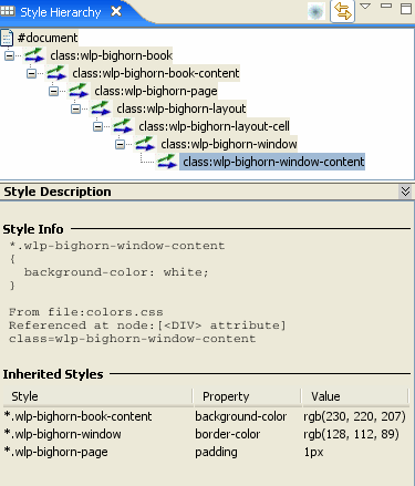 Window Shows Inherited Styles
