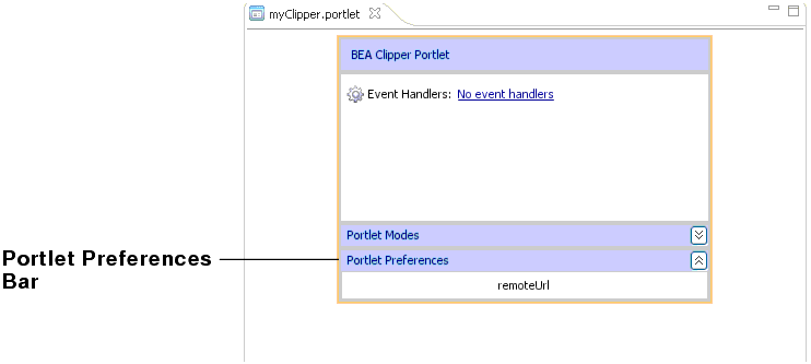 Portlet Preferences Bar