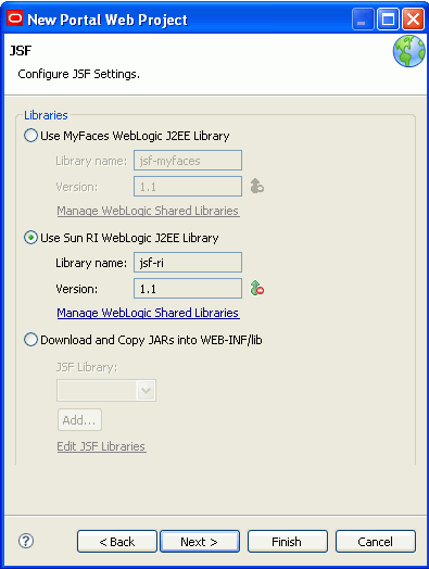 New Portal Web Project Dialog